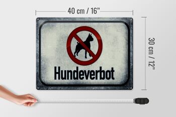 Panneau en tôle 40x30cm, interdiction de chien sur les chiens 4