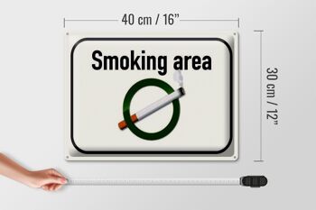 Panneau en tôle 40x30cm, zone fumeur, fumoir 4