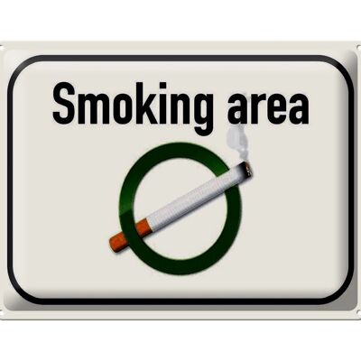 Cartel de chapa aviso 40x30cm Zona de fumadores habitación de fumadores