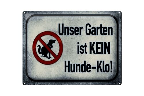 Blechschild Hinweis 40x30cm unser Garten kein Hunde-Klo