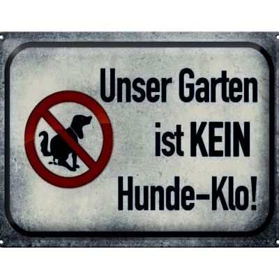 Blechschild Hinweis 40x30cm unser Garten kein Hunde-Klo