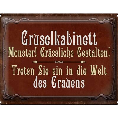 Blechschild Spruch 40x30cm Gruselkabinett treten Sie ein