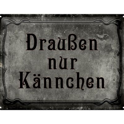 Blechschild Spruch 40x30cm Kaffee Draußen nur Kännchen