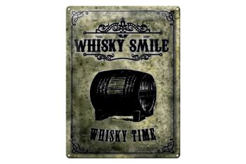 Plaque en tôle 30x40cm Whisky Smile Whisky Time 1