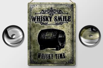 Plaque en tôle 30x40cm Whisky Smile Whisky Time 2