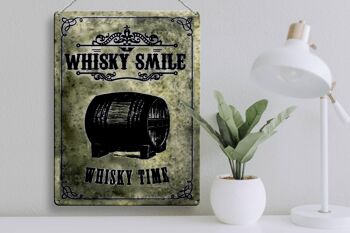 Plaque en tôle 30x40cm Whisky Smile Whisky Time 3