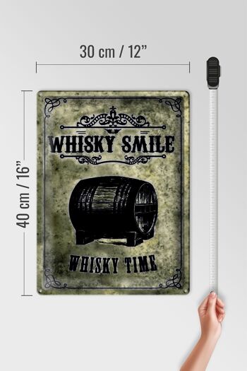 Plaque en tôle 30x40cm Whisky Smile Whisky Time 4