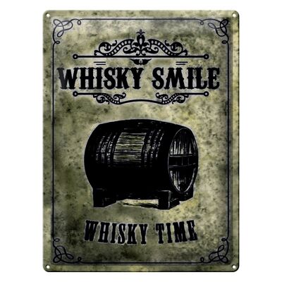 Targa in metallo 30x40 cm Whisky Smile Whiskey Time