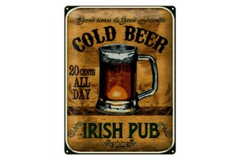 Plaque en étain pour bière, 30x40cm, Pub irlandais, bière dorée, bons moments 1