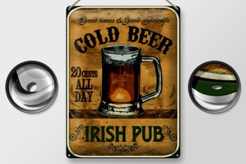 Plaque en étain pour bière, 30x40cm, Pub irlandais, bière dorée, bons moments 2
