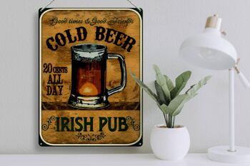 Plaque en étain pour bière, 30x40cm, Pub irlandais, bière dorée, bons moments 3