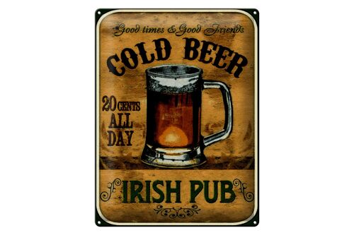 Blechschild Bier 30x40cm Irish Pub gold beer good times