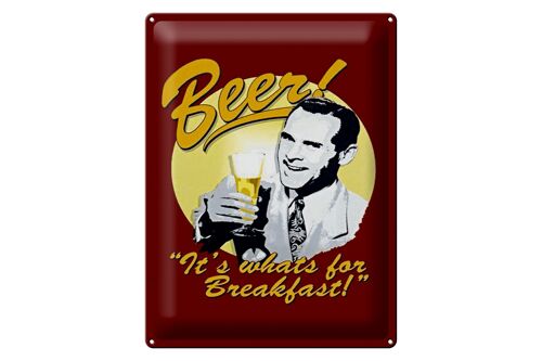 Blechschild Bier 30x40cm Beer it´s whats for Breakfast