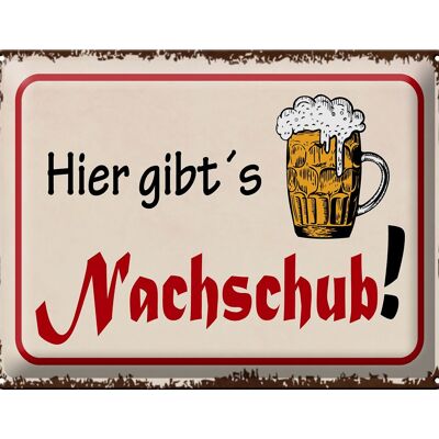 Blechschild Bier 40x30cm hier gibt´s Nachschub