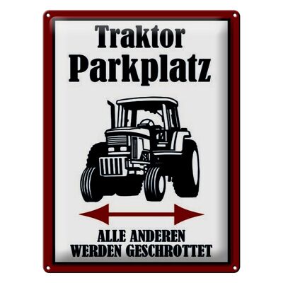 Blechschild Parken 30x40cm Traktor Parkplatz links rechts