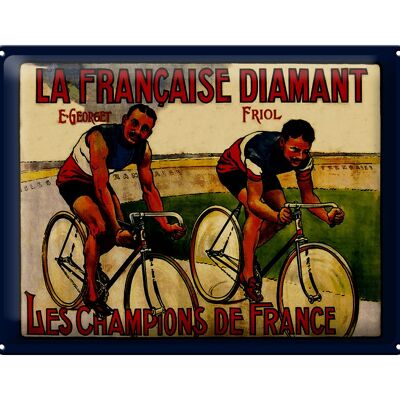 Plaque tôle rétro 40x30cm vélo la française diamant