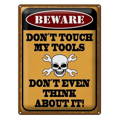 Blechschild Spruch 30x40cm beware don´t touch my tools