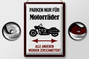 Plaque de stationnement en tôle 30x40cm uniquement pour motos et tous autres 2