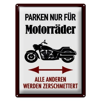 Cartel de chapa parking 30x40cm solo para motos y todos los demás