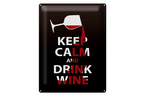 Blechschild Spruch 30x40cm Keep Calm and drink wine Geschenk