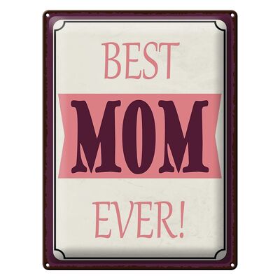 Cartel de chapa que dice 30x40 cm, la mejor mamá del mundo, el mejor regalo de mamá