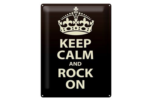 Blechschild Spruch 30x40cm Keep Calm and rock on Geschenk