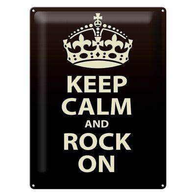 Panneau en étain disant 30x40cm Keep Calm and rock on gift