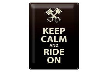 Panneau en étain disant 30x40cm Keep calm and ride on 1