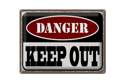 Blechschild Spruch 40x30cm danger keep out kein Zutritt