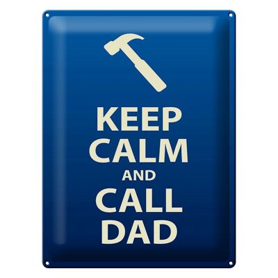 Panneau en étain disant 30x40cm Keep calm and call Dad gift