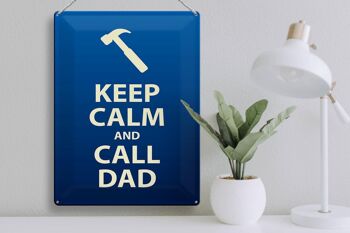 Panneau en étain disant 30x40cm Keep calm and call Dad gift 3