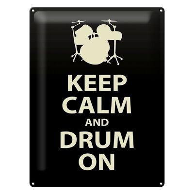 Blechschild Spruch 30x40cm Keep calm and drum on Geschenk