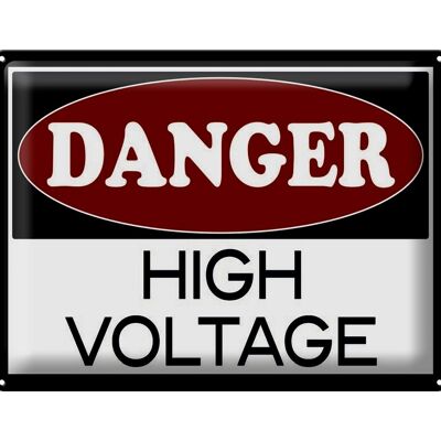 Metal sign notice 40x30cm Danger high voltage