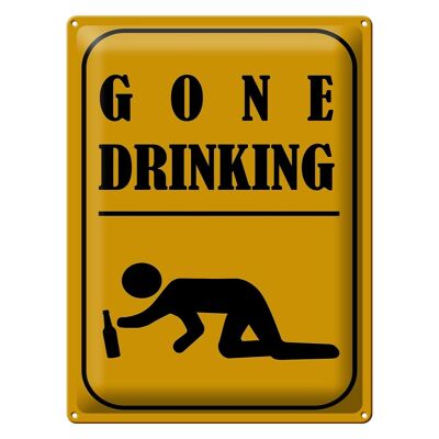 Metal sign 30x40cm gone drinking funny