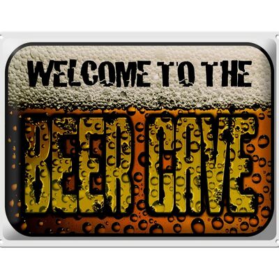 Metal sign beer 40x30cm welcome to the beer cave