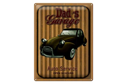 Blechschild Retro 30x40cm Dad´s Garage Auto Service open 24