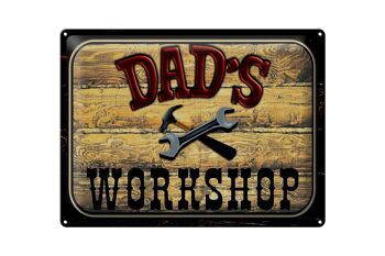 Plaque en tôle note 40x30cm Dad's Workshop outil bois 1