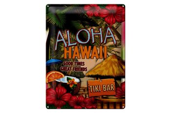 Signe en étain hawaïen, 30x40cm, Aloha Tiki Bar, bons moments, super 1