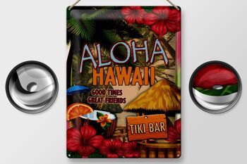 Signe en étain hawaïen, 30x40cm, Aloha Tiki Bar, bons moments, super 2