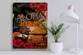 Signe en étain hawaïen, 30x40cm, Aloha Tiki Bar, bons moments, super 3