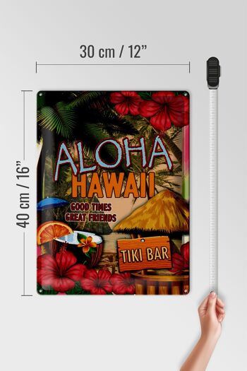 Signe en étain hawaïen, 30x40cm, Aloha Tiki Bar, bons moments, super 4
