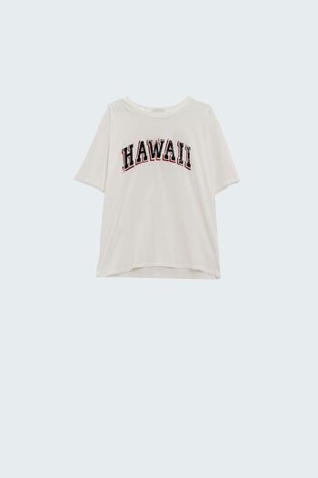 T-shirt Hawaii effet délavé - Blanc 6