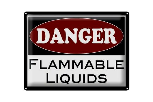 Blechschild Hinweis 40x30cm Danger flammable liquids