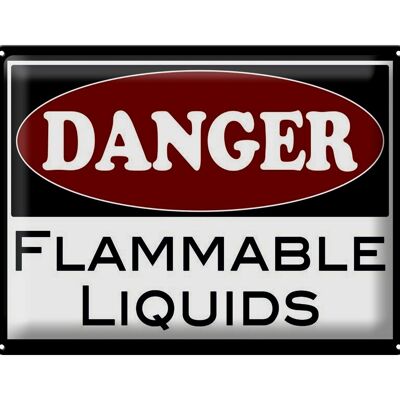 Metal sign notice 40x30cm Danger flammable liquids