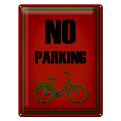 Cartel de chapa parking 30x40cm bicicleta sin aparcamiento