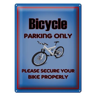 Cartel de chapa Parking 30x40cm Bicicleta Sólo aparcamiento de bicicletas