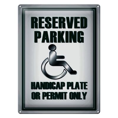 Metal sign parking 30x40cm Parking handicap plate or