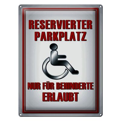Blechschild Parken 30x40cm Parkplatz nur für Behinderte
