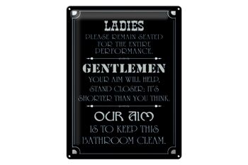 Panneau en étain disant 30x40cm Ladies Gentlemen Bathroom 1
