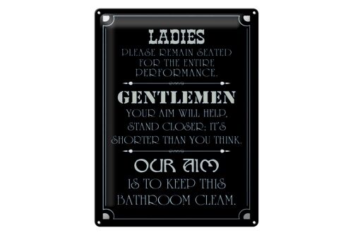 Blechschild Spruch 30x40cm Ladies Gentlemen Badezimmer